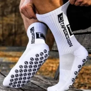 Calcetín tapedesign antideslizante deporte, color blanco